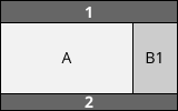 Beispiel für ein Grundlayout mit zwei Spalten: Ein seitlicher Inhalt in der rechten Spalte und der Hauptinhalt in der linken Spalte.